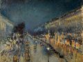 pissarro Boulevard Montmartre at Night 600