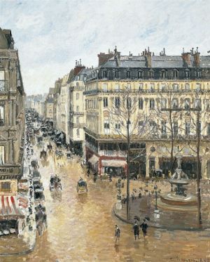 pissarro Rue Saint Honore dans l apres midi Effet de pluie 600