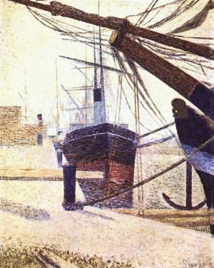 seurat harbor in honfleur 1886 600