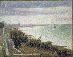 seurat the english channel at grandcamp 1885 600