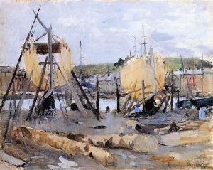 morisot boats under construction 600